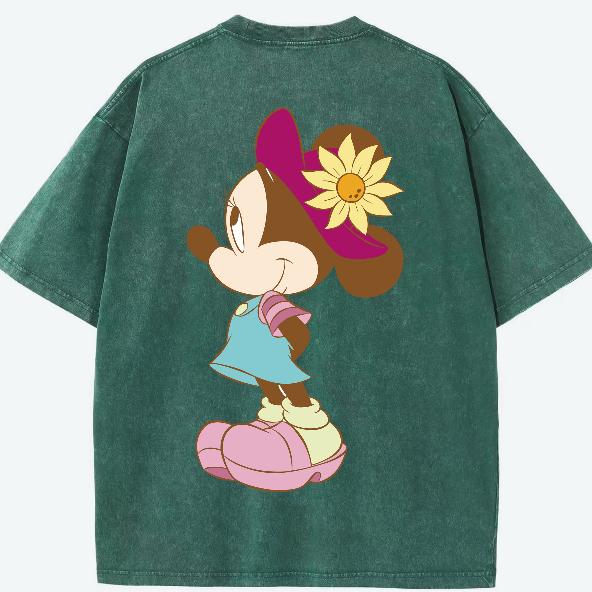 （画像用） ミッキーマウス Mickey Mouse 綿100% ヴィンテージ風 半袖Tシャツ（背面プリント）